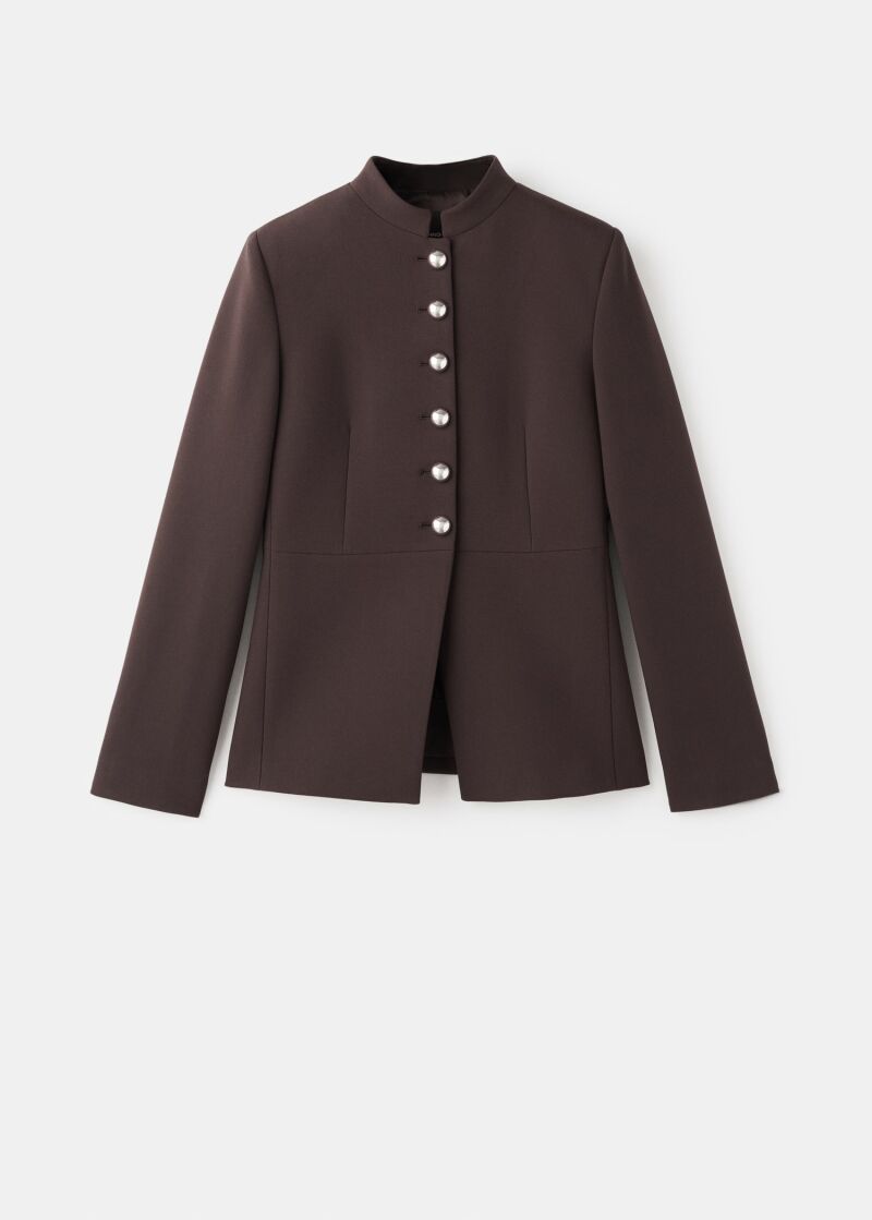 Chaqueta cuello tira botones joya.