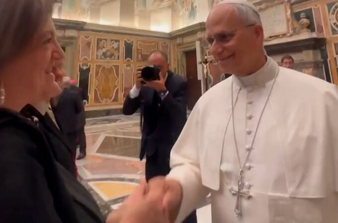 La presidenta de la UCAM ha mantenido este viernes un encuentro con el Papa León XIV