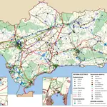 Mapa de infraestructuras energéticas de Andalucía a 30 de junio de 2025