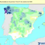 España registra 19 l/m2 de lluvias acumuladas desde el 1 de octubre, un 62% menos que lo habitual