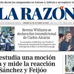 Portada de LA RAZÓN de este viernes 24 de octubre de 2025