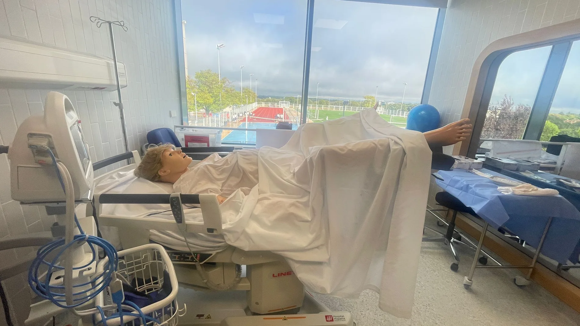 Una parturienta en el hospital de simulación