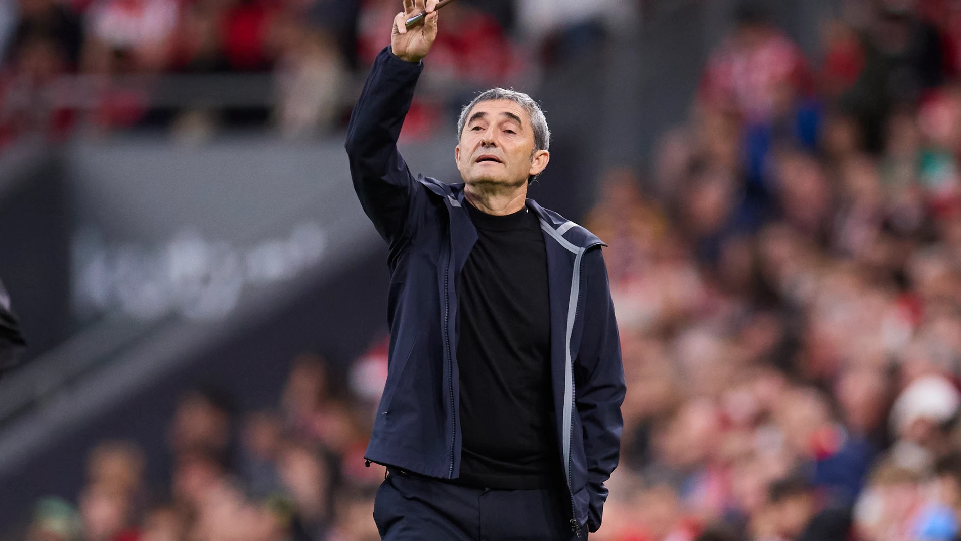 Ernesto Valverde head coach of Athletic Club reacts during the LaLiga EA Sports match between Athletic Club and Getafe CF at San Mames on October 25, 2025, in Bilbao, Spain. AFP7 25/10/2025 ONLY FOR USE IN SPAIN