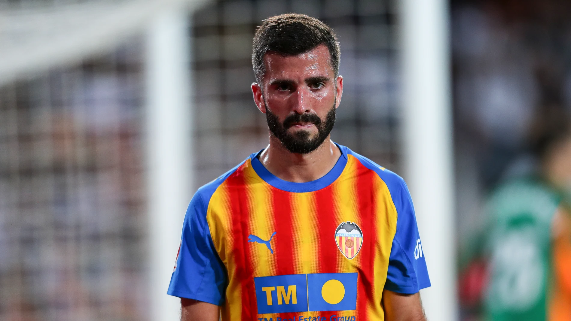 Jose Gaya of Valencia CF looks on during the Spanish league, La Liga EA Sports, football match played between Valencia CF and Villarreal at Mestalla stadium on October 25, 2025, in Valencia, Spain.AFP7 25/10/2025 ONLY FOR USE IN SPAIN