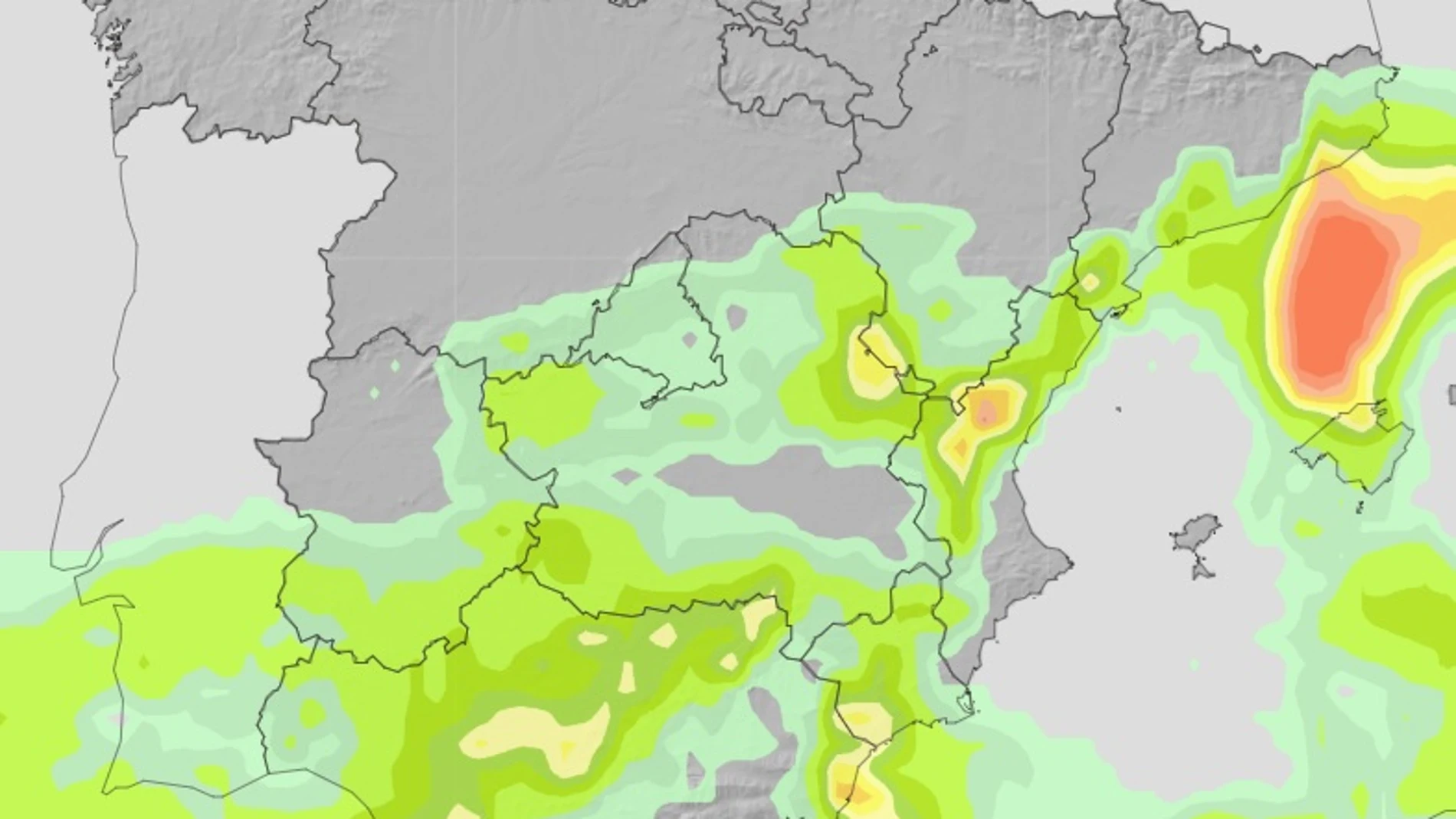 Probabilidad de lluvias de más de 10 litros por metro cuadrado