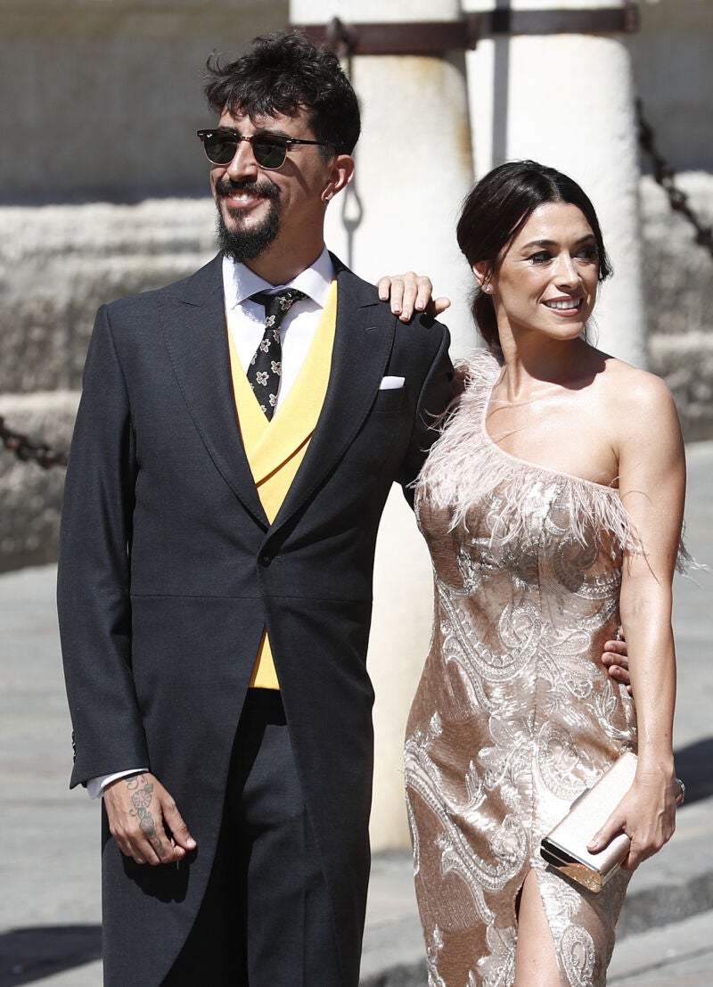 Jorge Marrón y Arancha Morales en la boda de Sergio Ramos y Pilar Rubio