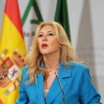 Carolina España durante la presentación de los Presupuestos