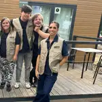 Elena Furiase durante las grabaciones de 'El Camping'