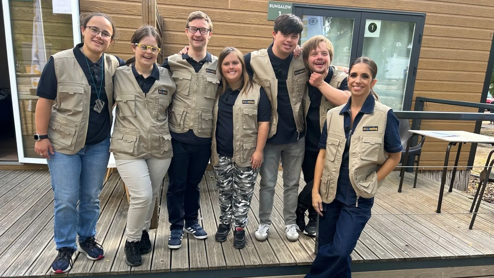 Elena Furiase durante las grabaciones de 'El Camping'