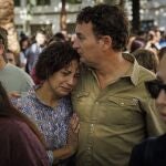 Los padres de Sandra Peña, en la protesta celebrada en Sevilla