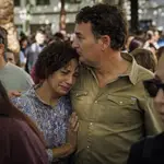 Los padres de Sandra Peña, en la protesta celebrada en Sevilla