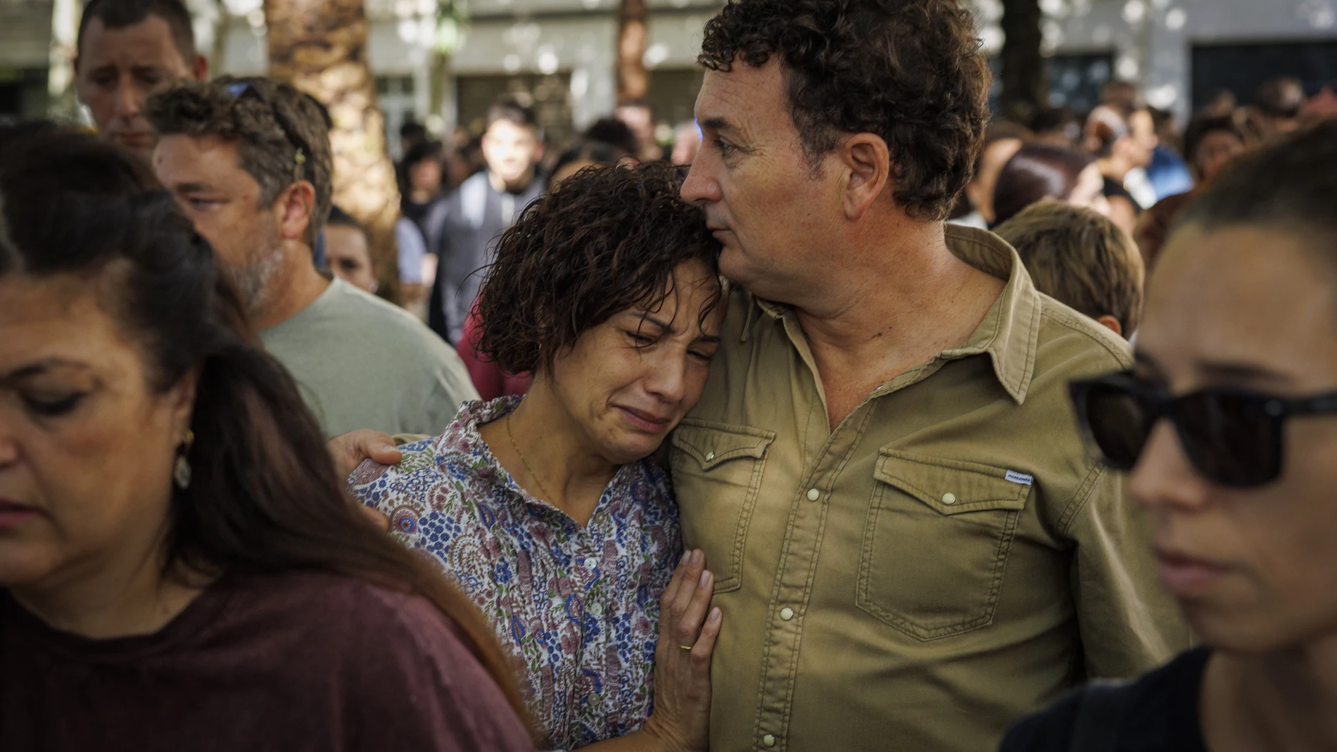 Los padres de Sandra Peña, en la protesta celebrada en Sevilla