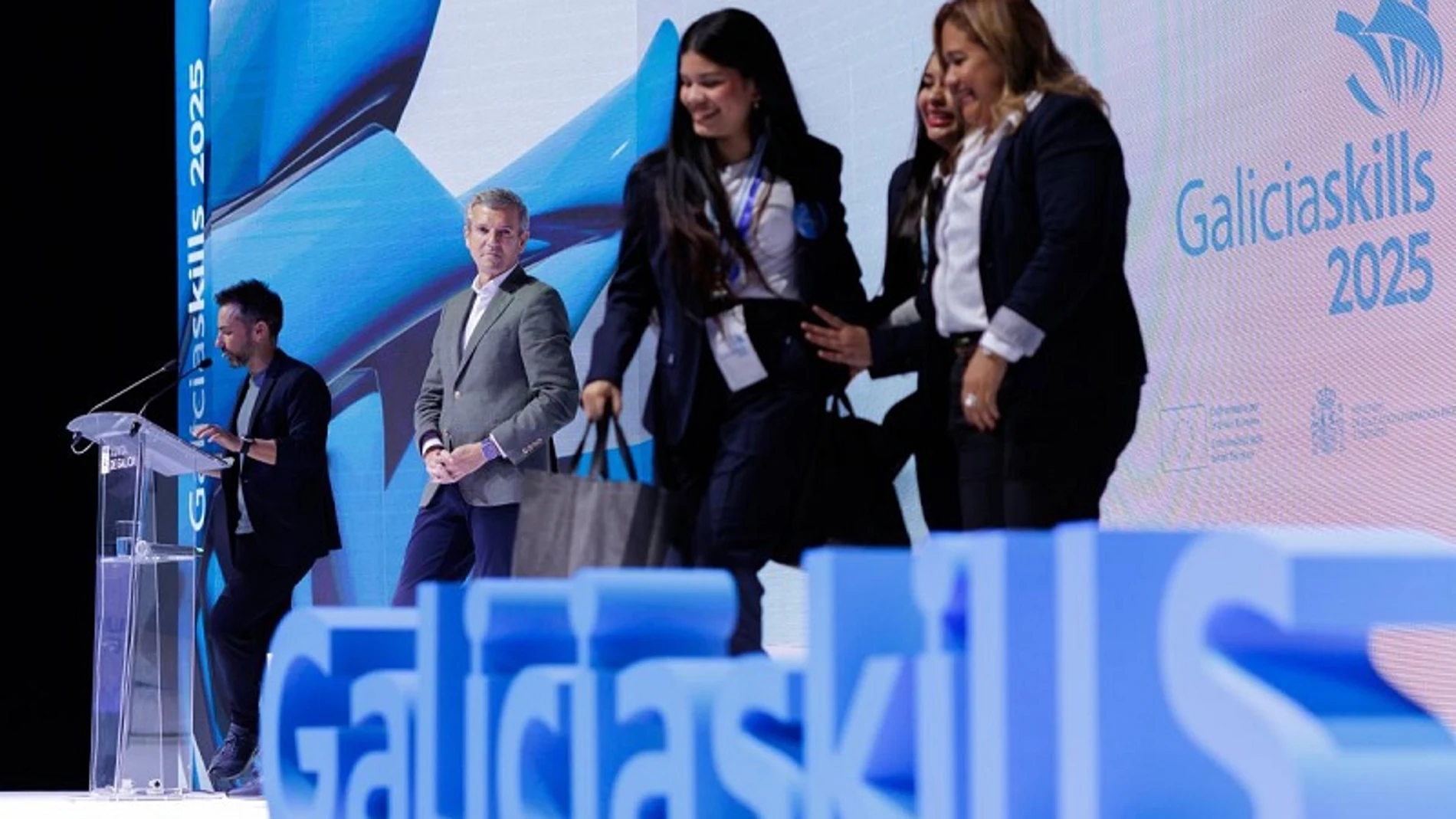 Rueda, hoy, en la entrega de premios del 8º Campeonato Gallego de FP GaliciaSkills 2025.