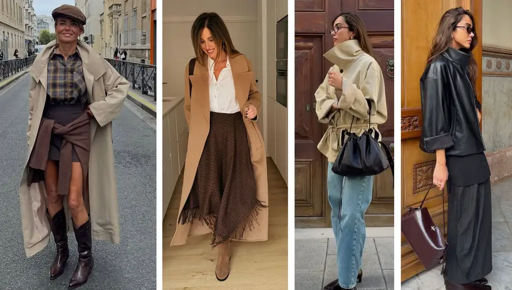 Falda con botas y chaquetas de cuello alto, dos ideas fáciles para actualizar el armario de entretiempo.