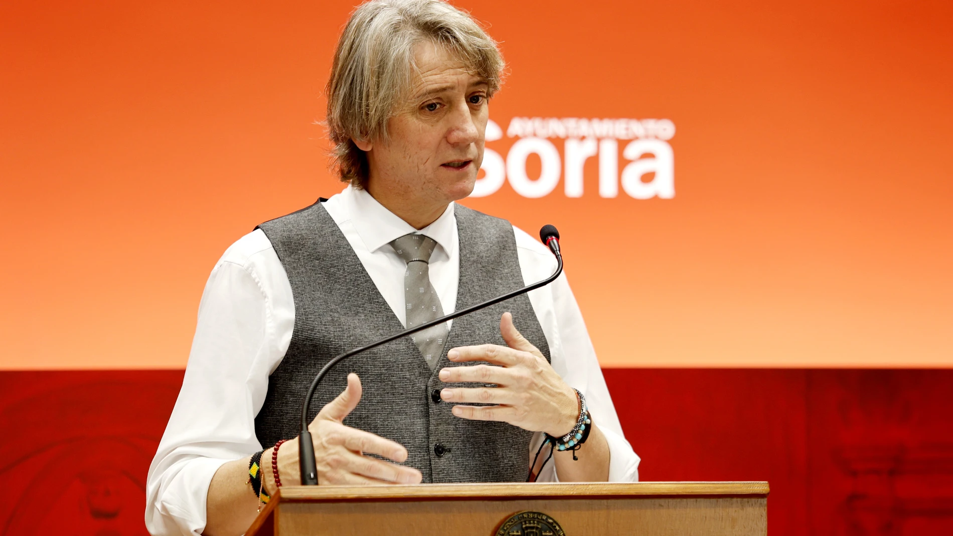 Carlos Martínez durante su comparecencia en Soria