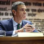 Sánchez, ayer durante su comparecencia en Senado