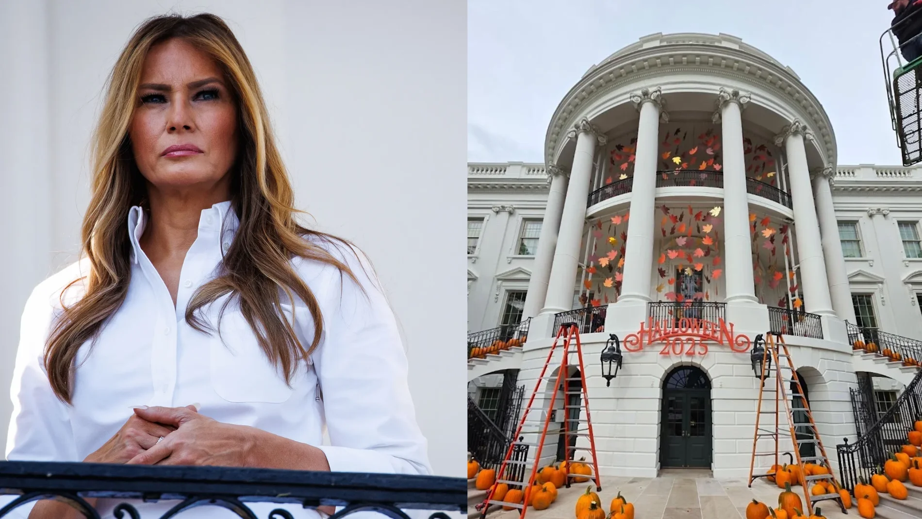 Melania Trump muestra la decoración de Halloween mientras crece la controversia por las reformas en la Casa Blanca
