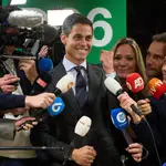 Rob Jetten, el líder del partido liberal D66 celebra un día después su victoria electoral en Países Bajos