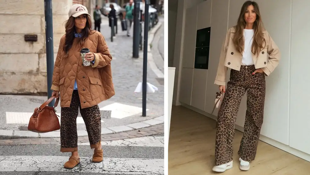 Prendas con estampado combinadas con básicos neutros, la opción más sencilla para dar personalidad a los looks de otoño.