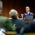 El presidente del Gobierno, Pedro Sánchez, comparece ante la comisión de investigación del caso Koldo en el Senado