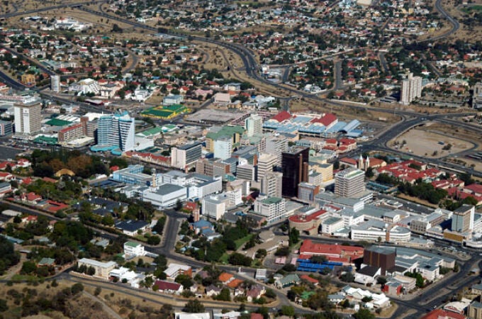Centro financiero de Windhoek.