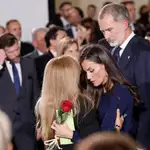 Los Reyes Felipe VI y Letizia en el funeral de Estado del miércoles pasado en Valencia