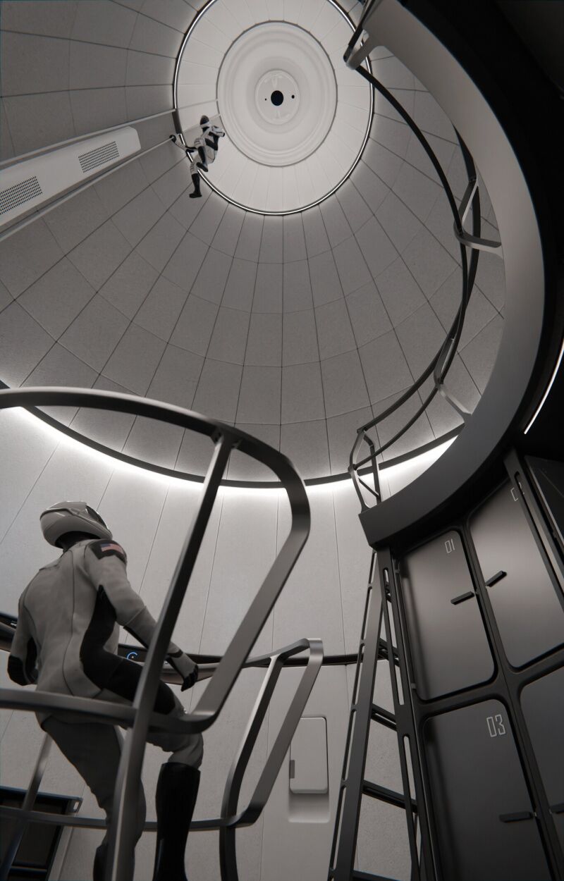 Recreación del interior de Starship HLS.