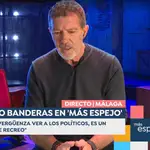Antonio Banderas, durante su entrevista en el programa 'Espejo Público' de Antena 3.