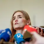 La vicepresidenta tercera y ministra para la Transición Ecológica y el Reto Demográfico, Sara Aagesen, atiende a los medios de comunicación