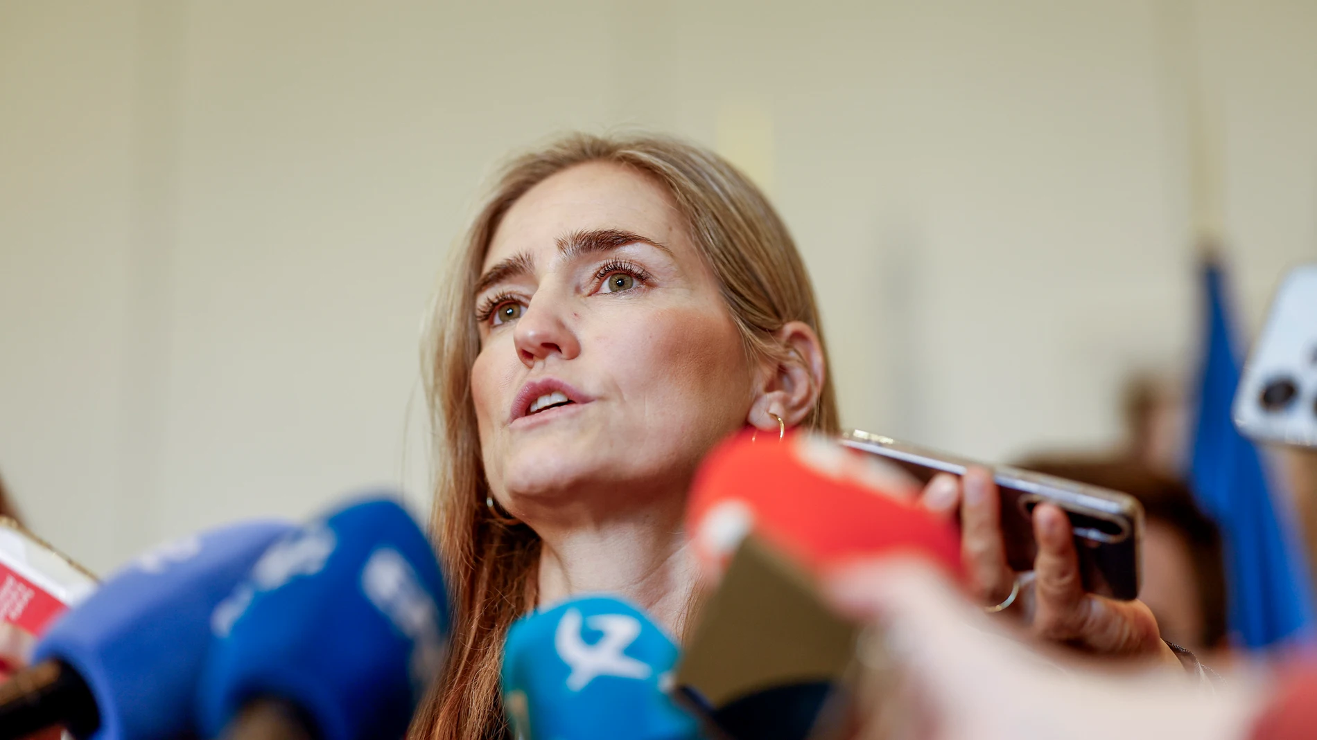 MADRID, 31/10/2025.- La vicepresidenta tercera y ministra para la Transición Ecológica y el Reto Demográfico, Sara Aagesen, atiende a los medios de comunicación este viernes en el Ministerio para la Transición Ecológica y el Reto Demográfico. EFE/ Rodrigo Jiménez