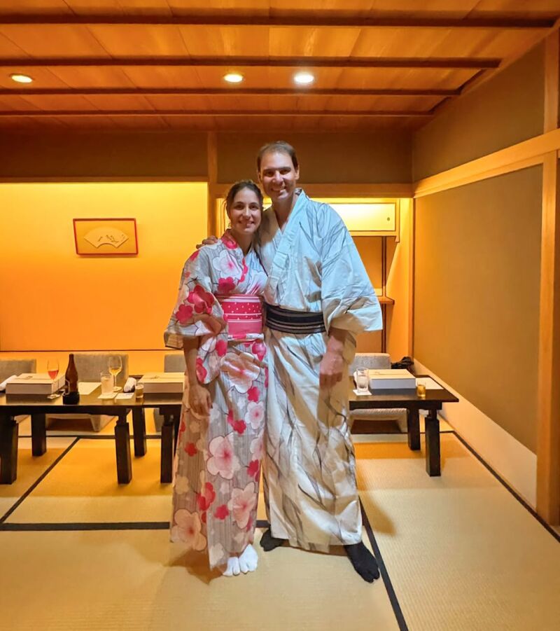 Xisca Perelló y Rafa Nadal en su viaje a Japón.