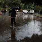 Una calle de Sevilla inundada