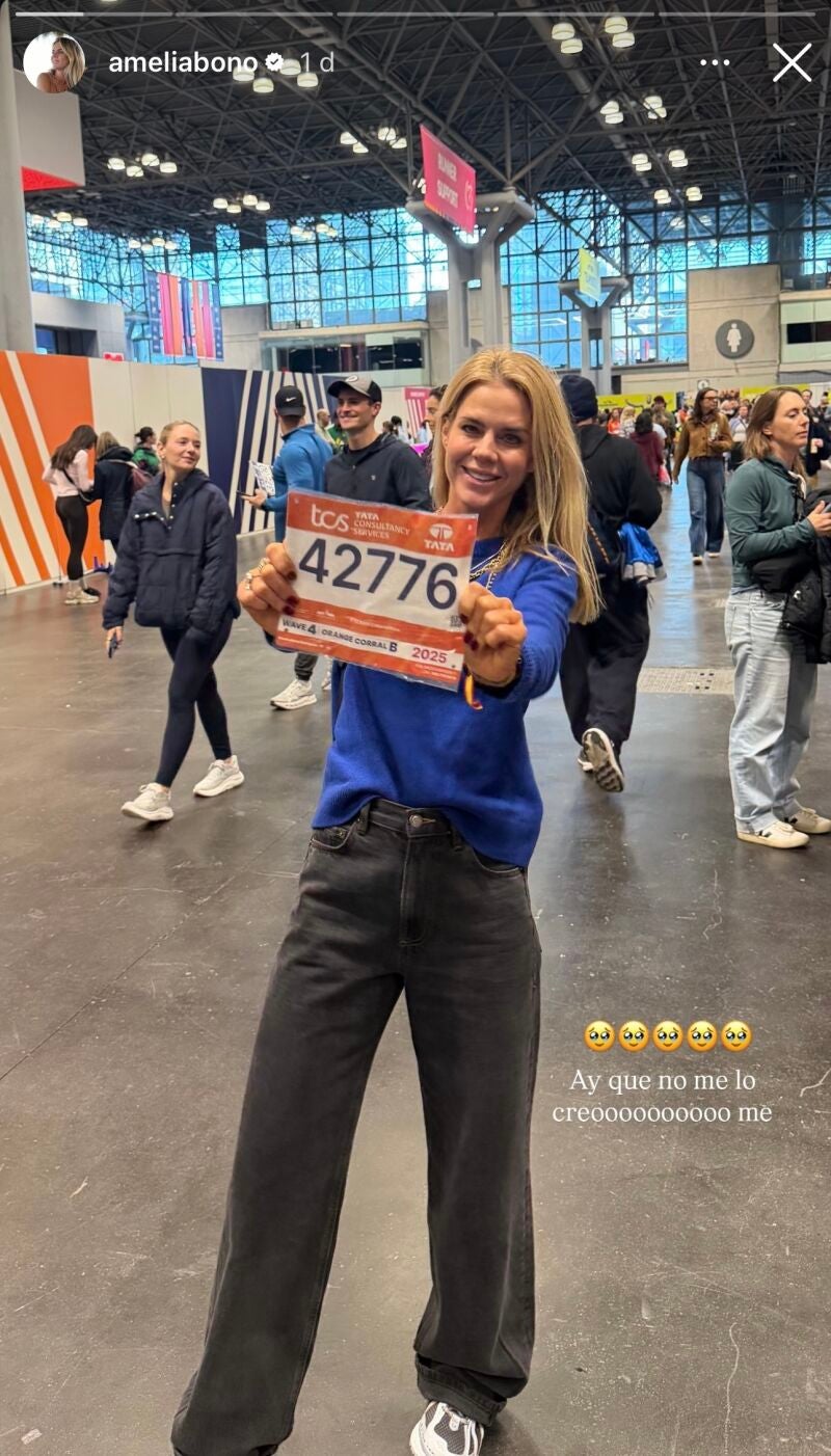 Amelia Bono en la maratón de Nueva York.