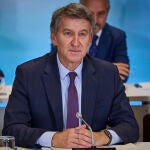 Alberto Nuñez Feijóo preside el Comite Ejecutivo Nacional del PP. El líder de la oposición preside el Comité N