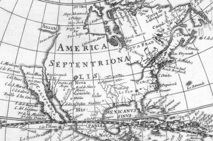 Mapa del estrecho de Anián (futuro paso de Bering) del siglo XVII Mapa del estrecho de Anián (futuro paso de Bering) del siglo XVII