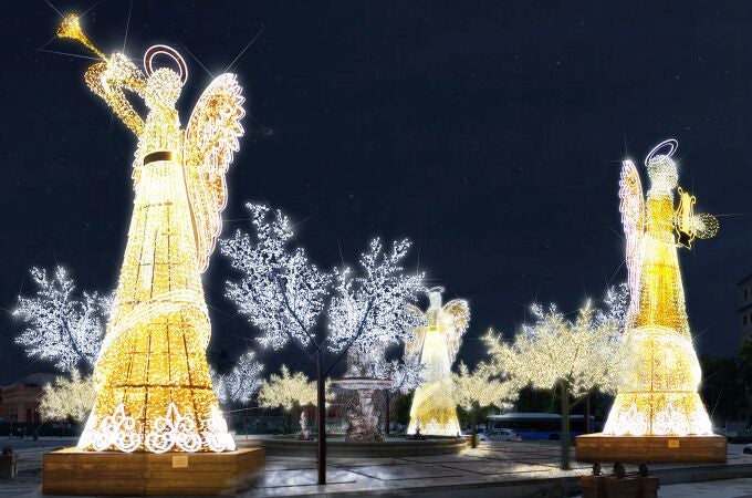 Recreación de los ángeles que podrán verse en la Plaza de Carlos V