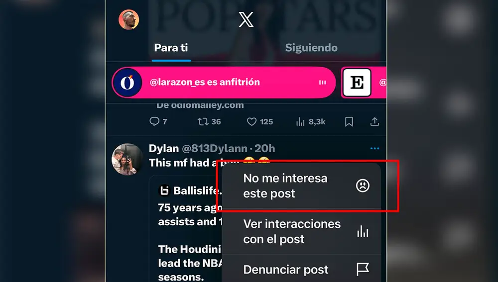 Boton 'No me interesa este post'