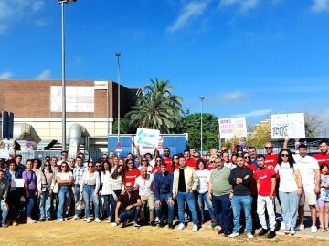 Concentración de la plantilla del IMD, en foto de archivo