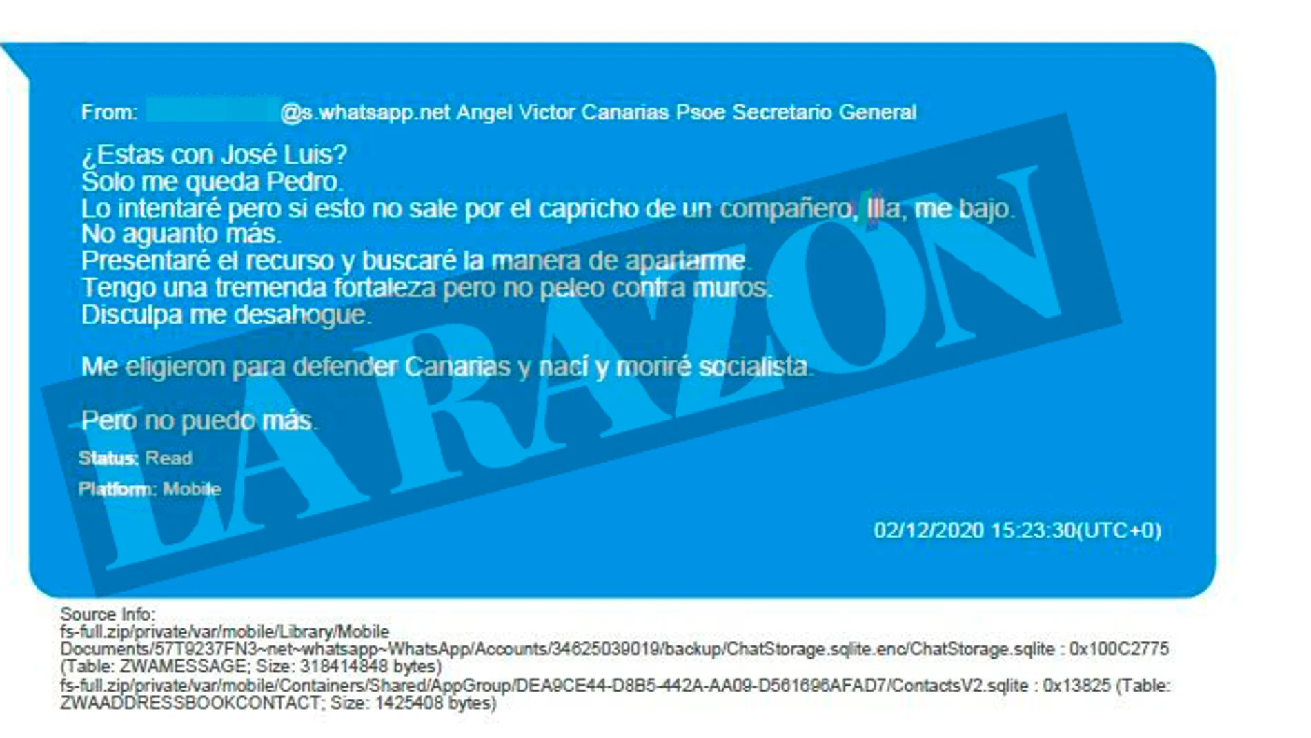 Mensaje entre Koldo y Torres