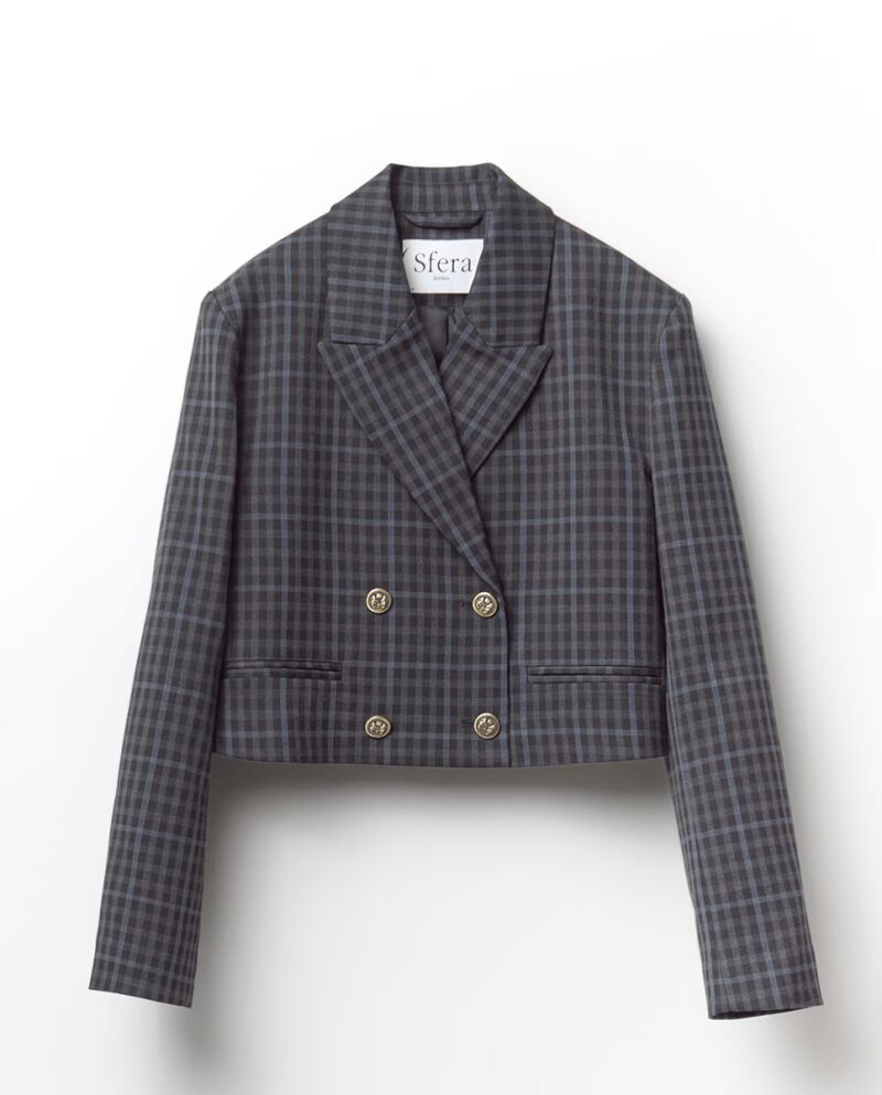Blazer crop cuadros.