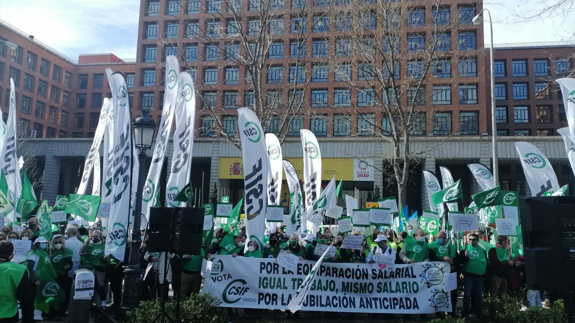 Imagen de archivo de una concentración de CSIF frente al Ministerio de Sanidad