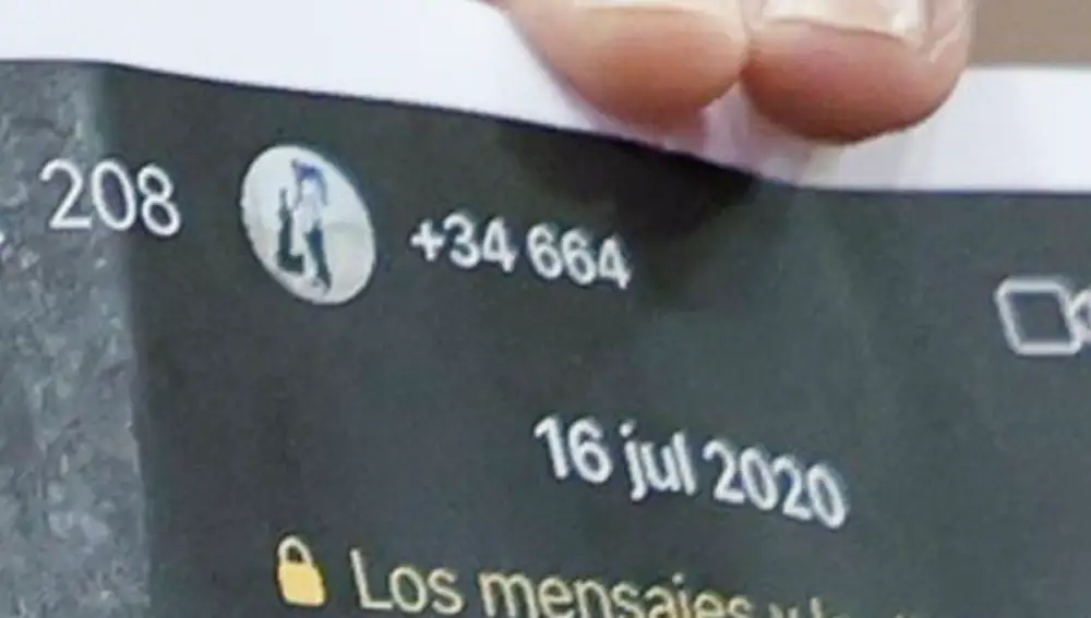 La captura que presentó Torres en el Senado del mensaje de Aldama