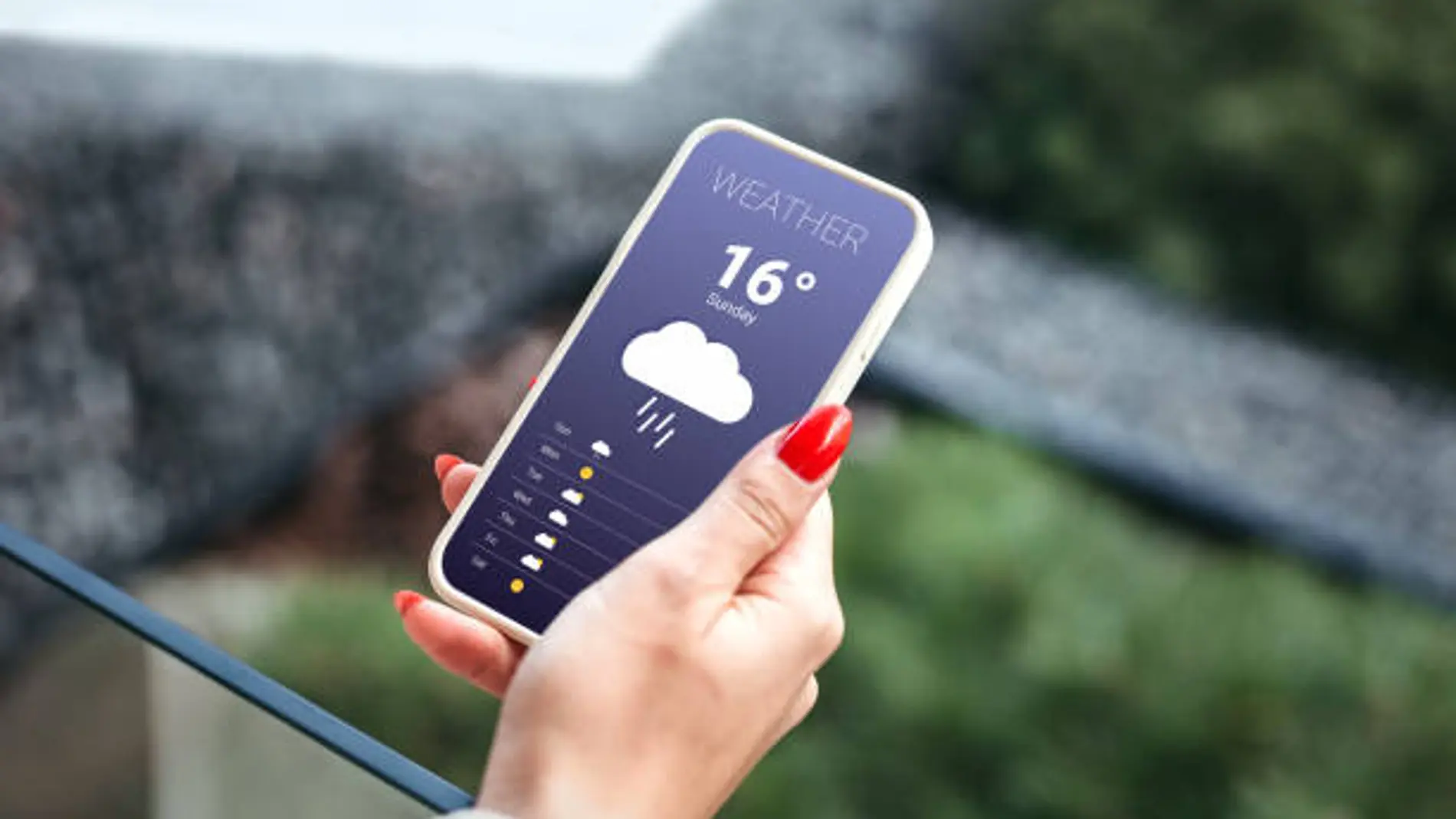 Imagen de archivo de una aplicación de el tiempo