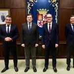 Fernández Mañueco junto a Francois Provost, Josep María Recasens y Carlos Fernández Carriedo