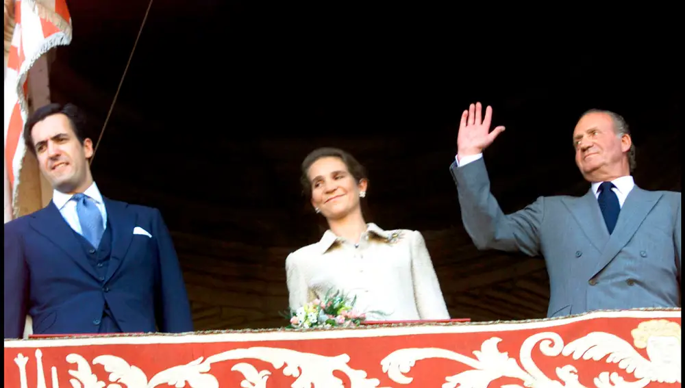 Jaime de Marichalar, la Infanta Elena y el Rey Juan Carlos I en una imagen de archivo