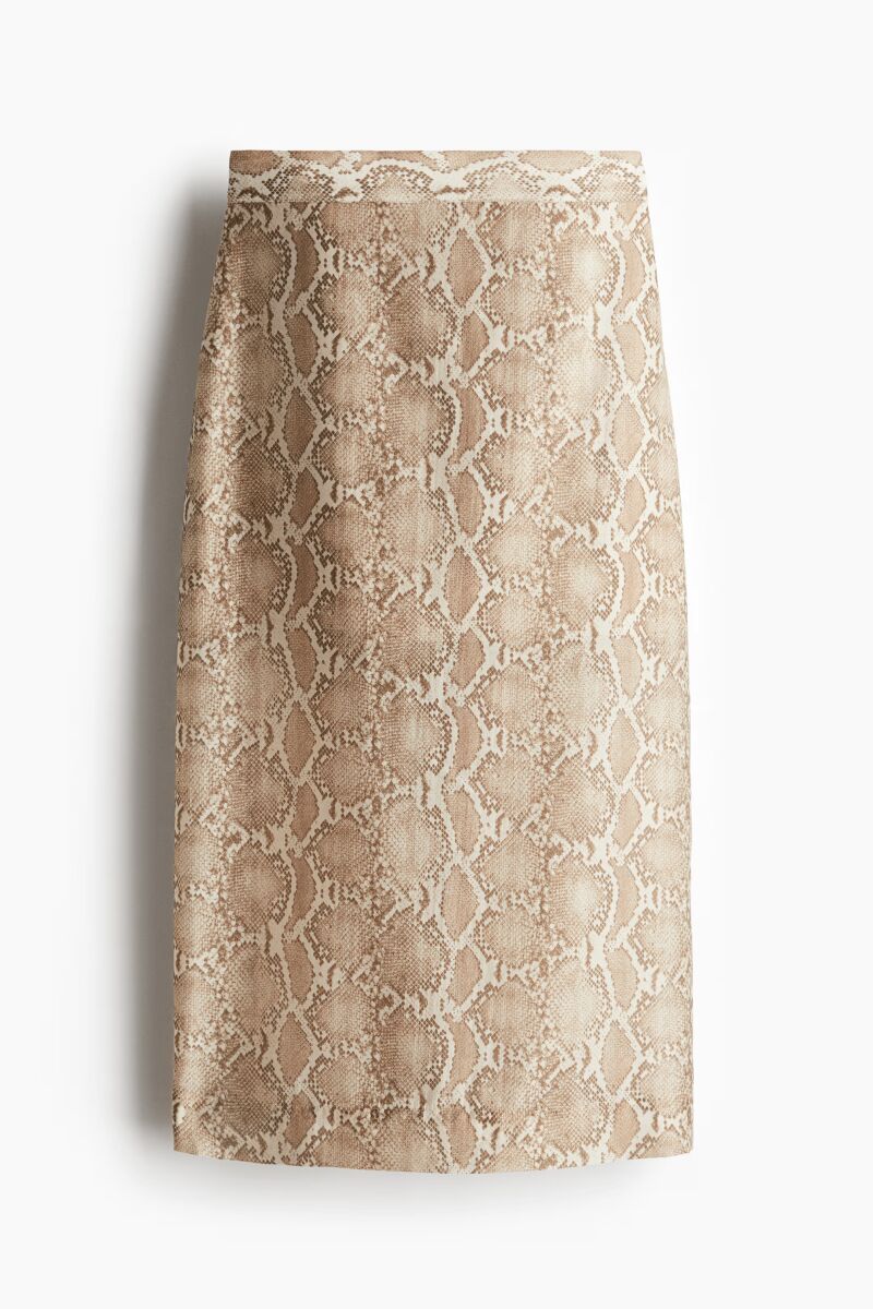 Falda de mezcla de lyocell con estampado serpiente.