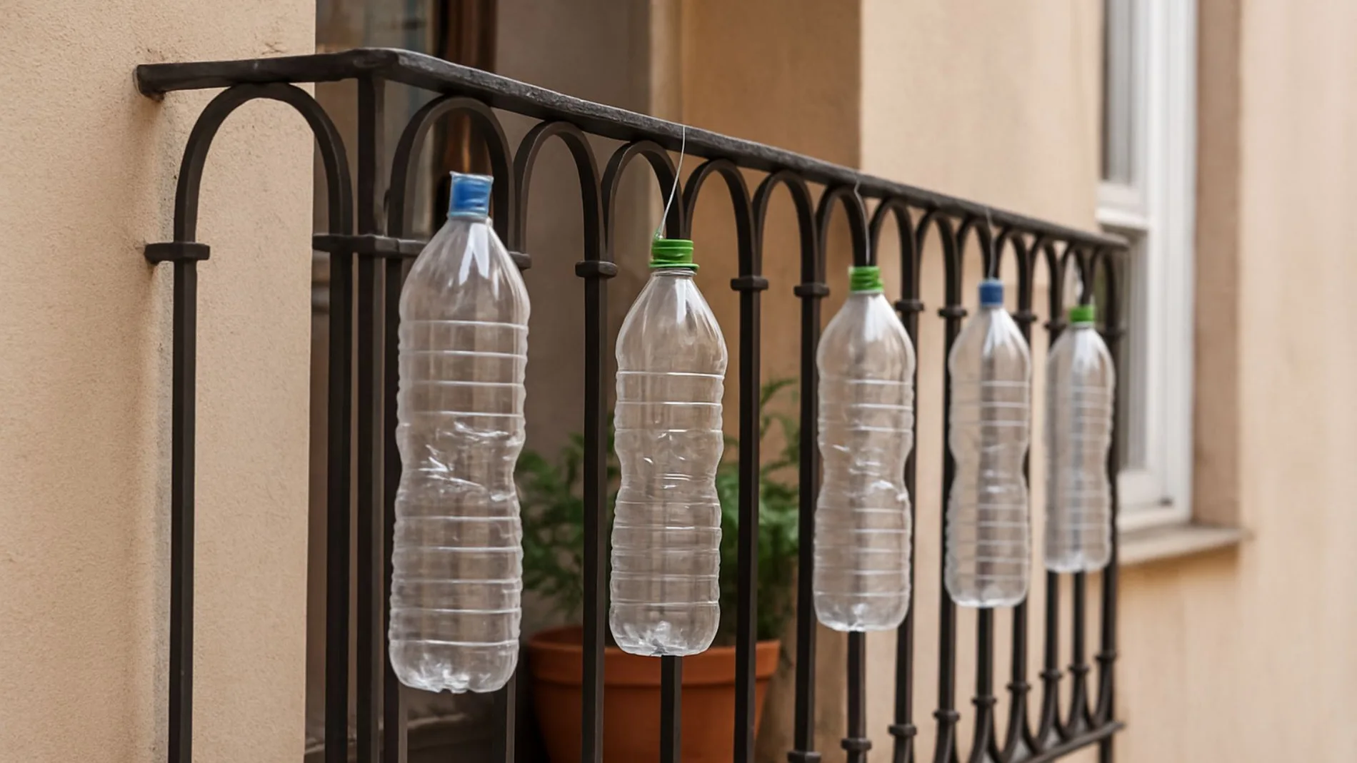 El verdadero motivo de poner botellas de plástico en el balcón de casa