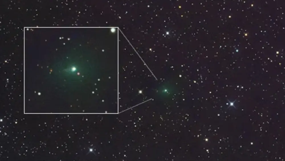 3I/ATLAS fotografiado el pasado 7 de septiembre con un brillo verde.