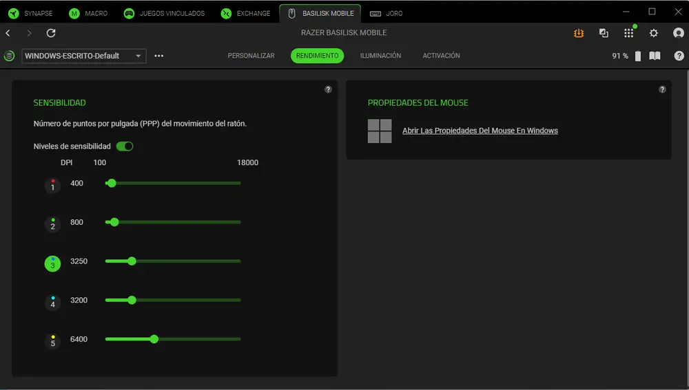 Ajusta al máximo la sensiblidad del Razer Basilisk Mobile con Synapse 4