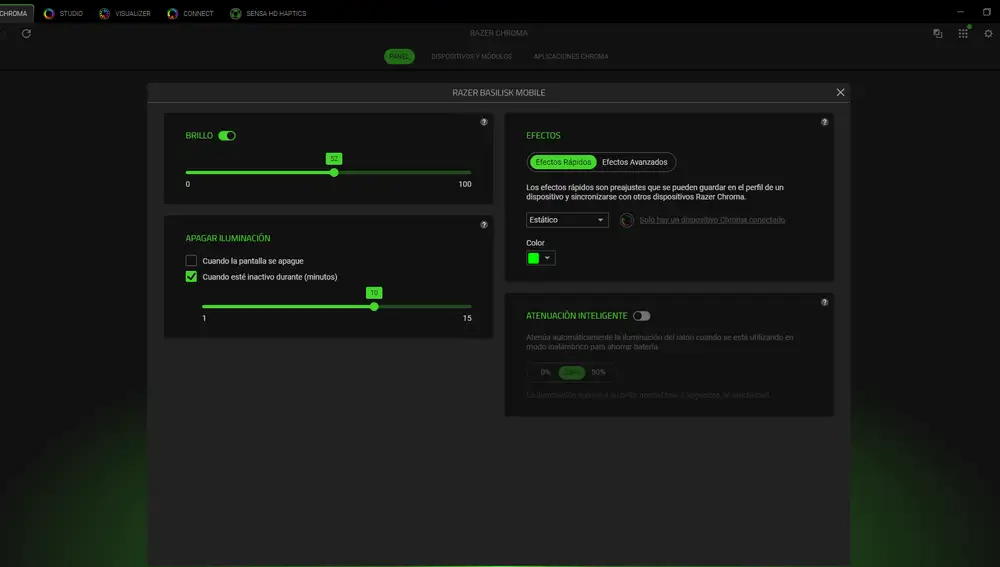Personaliza la iluminación del Razer Basilisk Mobile con Chroma